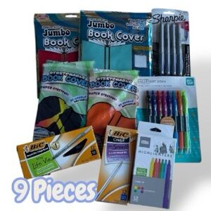 School Supplies Bundle~~ Book Covers Pens Markers Highlighter